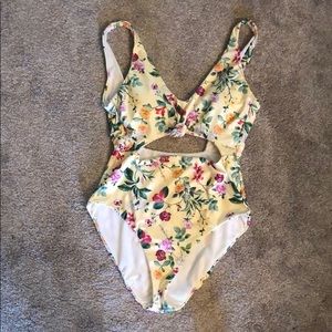 Gianni Bini floral cutout swimsuit